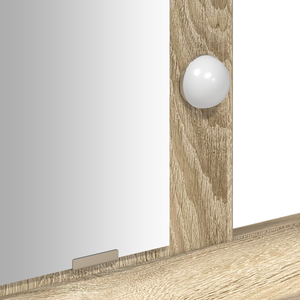 Tavolo da trucco con luci LED Rovere Sonoma 100x41x140 cm