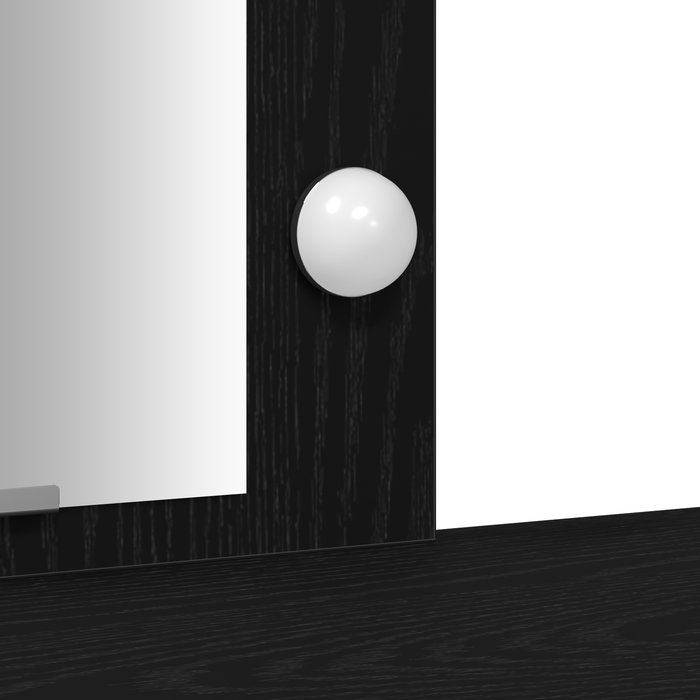 Tavolo da trucco  con luci LED Nero Rovere 102x33x135 cm