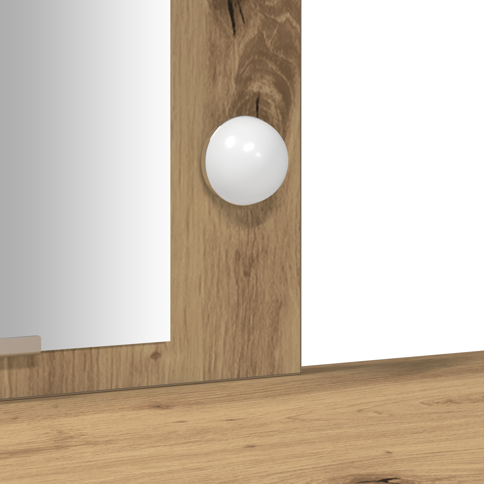 Toeletta con Luci LED in Rovere Artigianale 102x33x135 cm