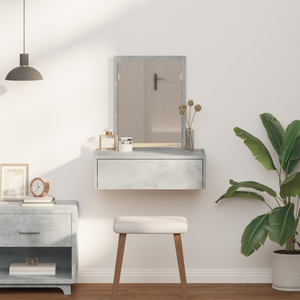 Tavolo da Toeletta a Muro Grigio Cemento 60x40x70 cm