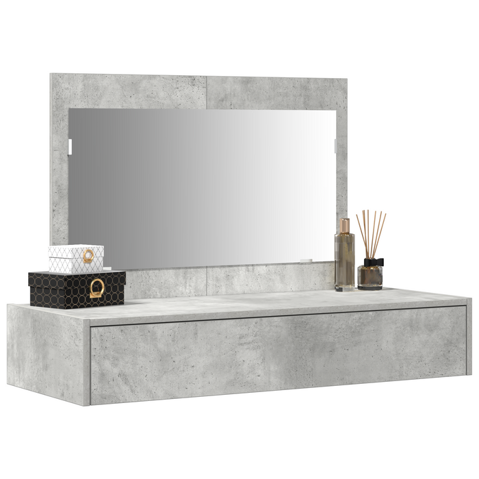 Tavolo da trucco a muro Grigio cemento 100x40x70 cm