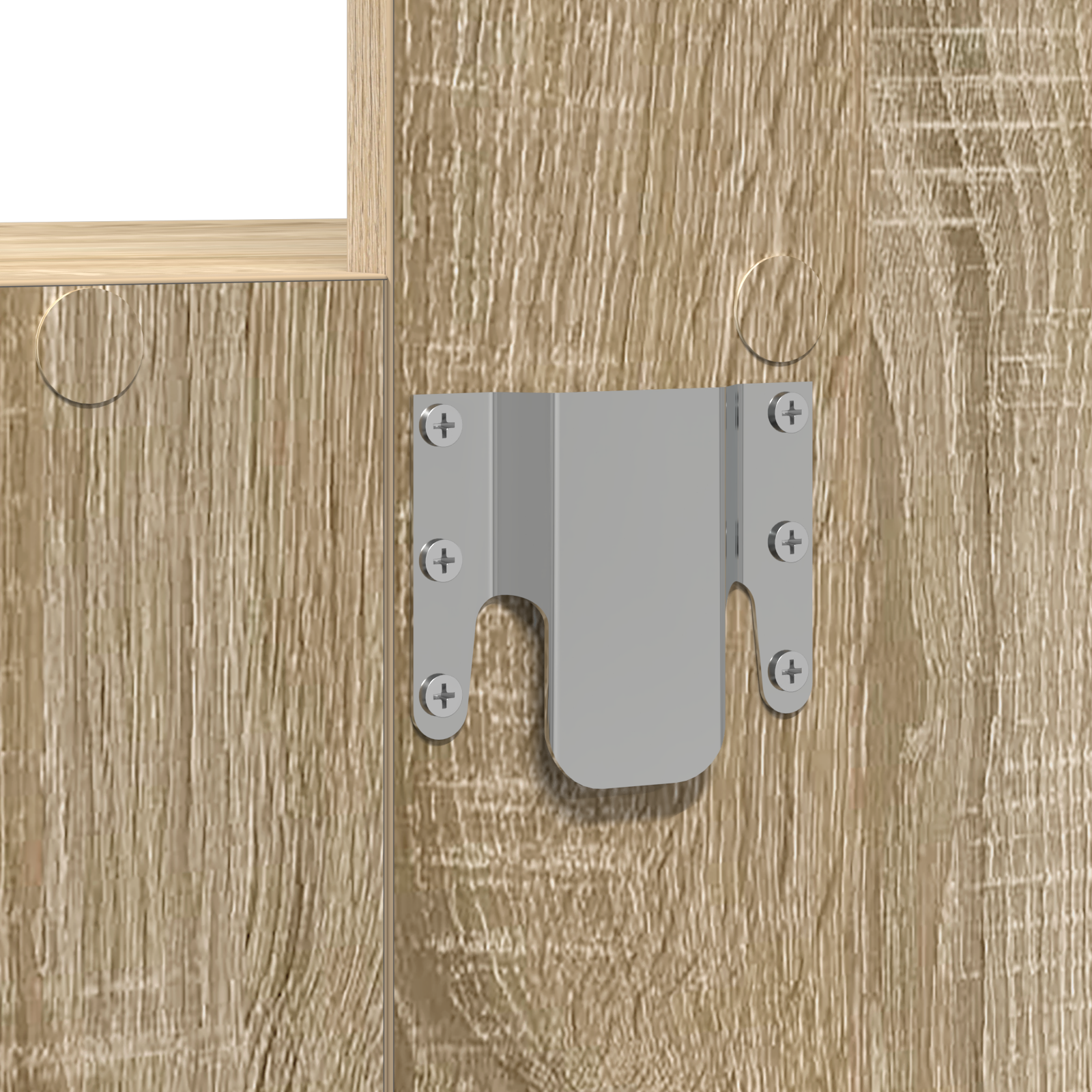 Tavolo da Toeletta a Muro con Luci LED Rovere Sonoma