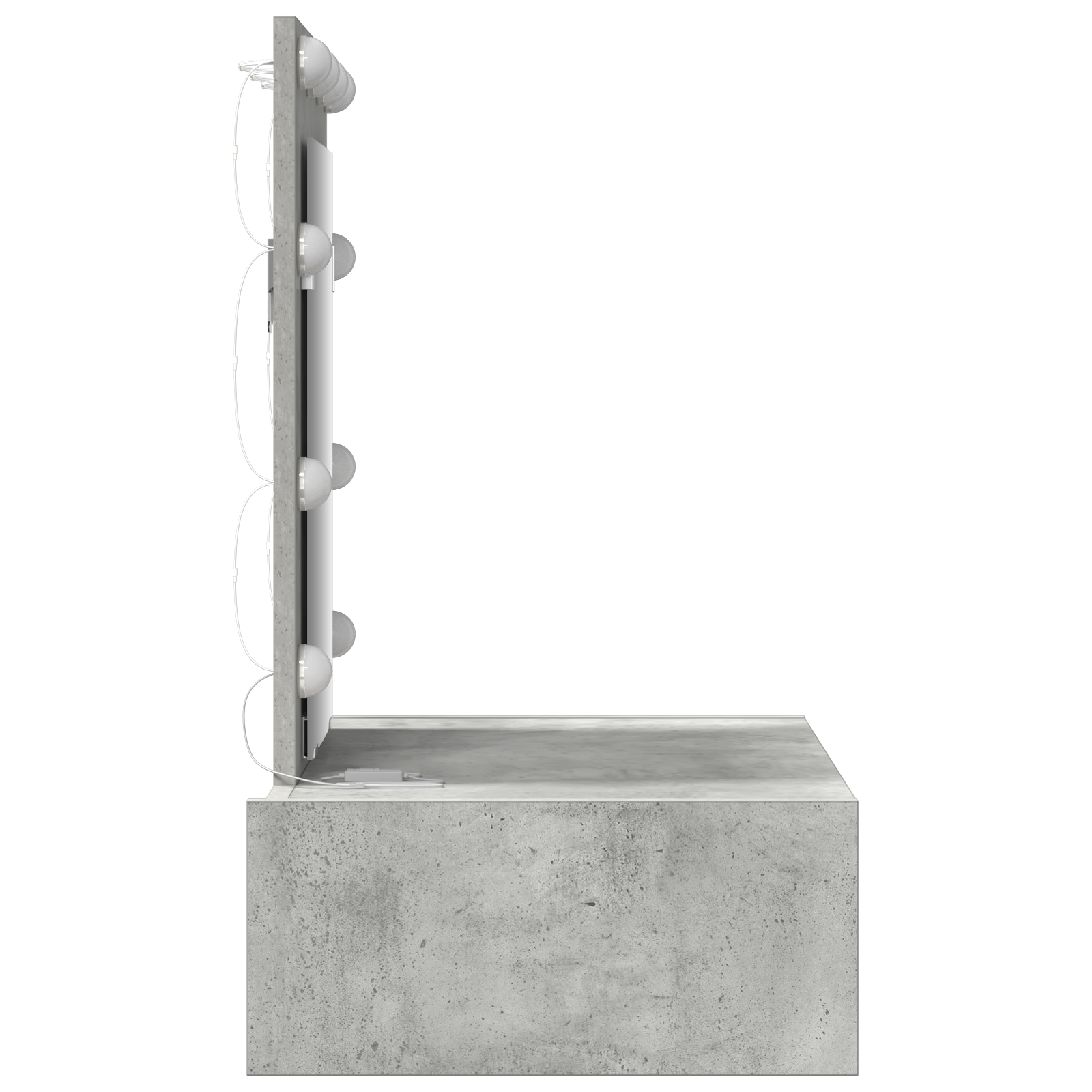 Tavolo da trucco a parete con luci LED Grigio cemento