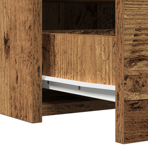 Toeletta da Appendere al Muro con Luci a LED Legno Antico