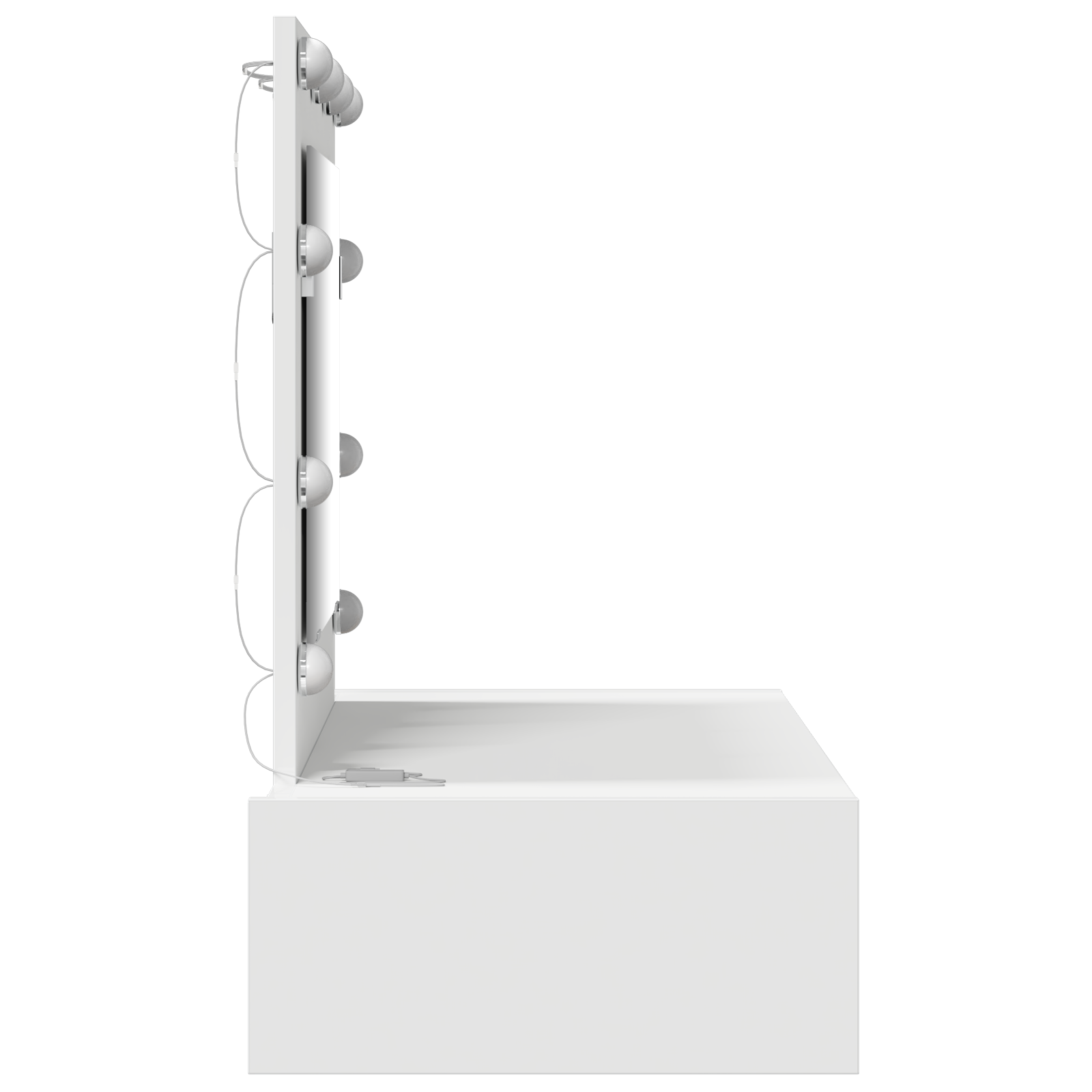 Tavolo da Toeletta Appeso al Muro con Luci LED - Bianco