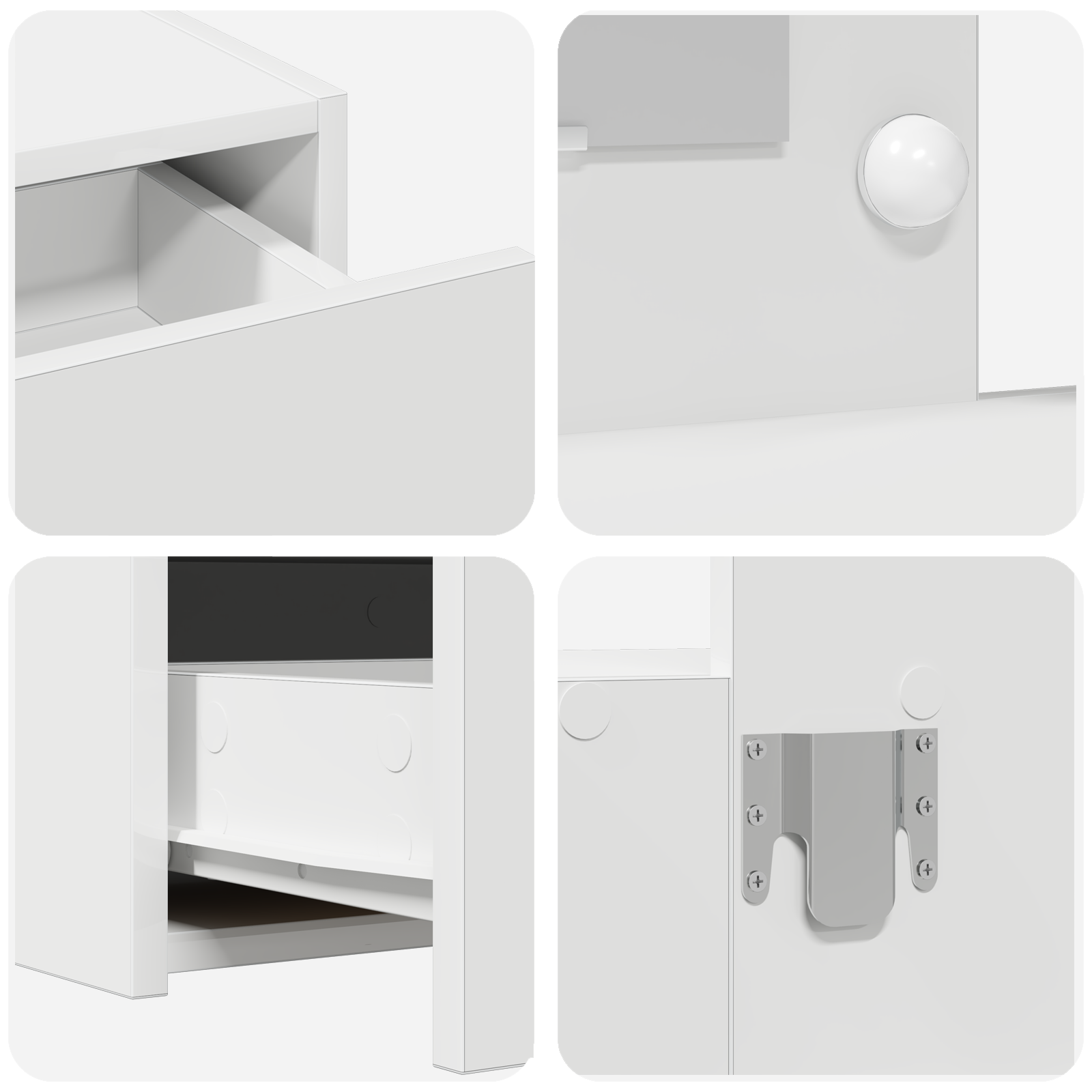 Toeletta a muro con luci LED bianche