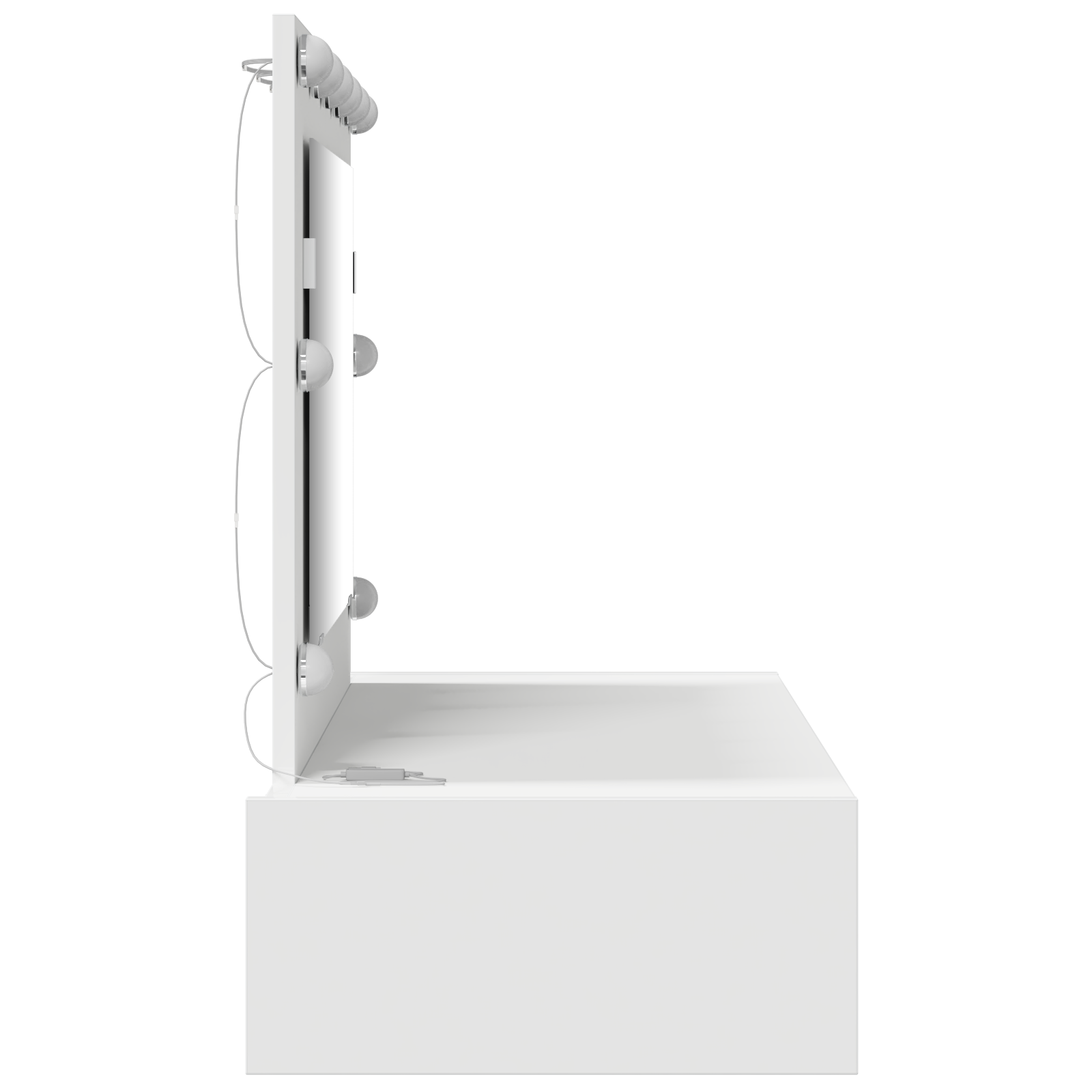 Toeletta a muro con luci LED bianche