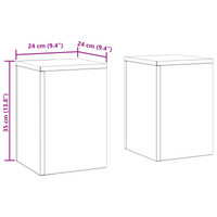 Stands per Piante da Esterno Pilastri 2 pz Nero 24x24x35 cm Acciaio
