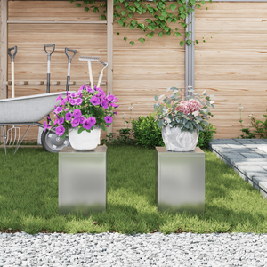 Portavasi da esterno Pillar 2 pcs 24x24x35 cm Acciaio zincato