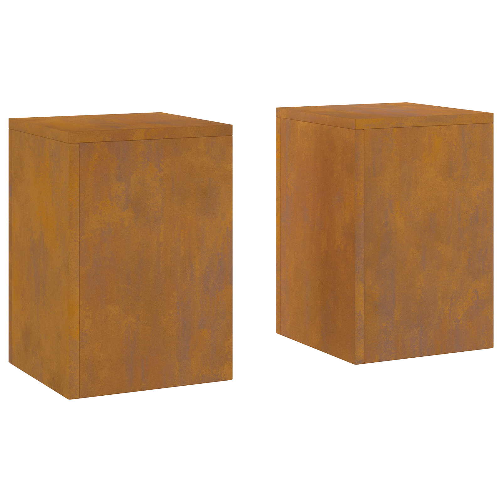 Supporti per Piante da Esterno Pillar 2 pz 24x24x35 cm Acciaio Corten