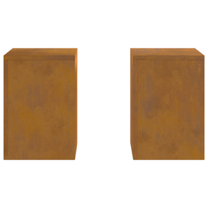 Supporti per Piante da Esterno Pillar 2 pz 24x24x35 cm Acciaio Corten