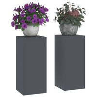 Supporti per Piante da Esterno Pillar 2 pcs Antracite 24x24x55 cm Acciaio