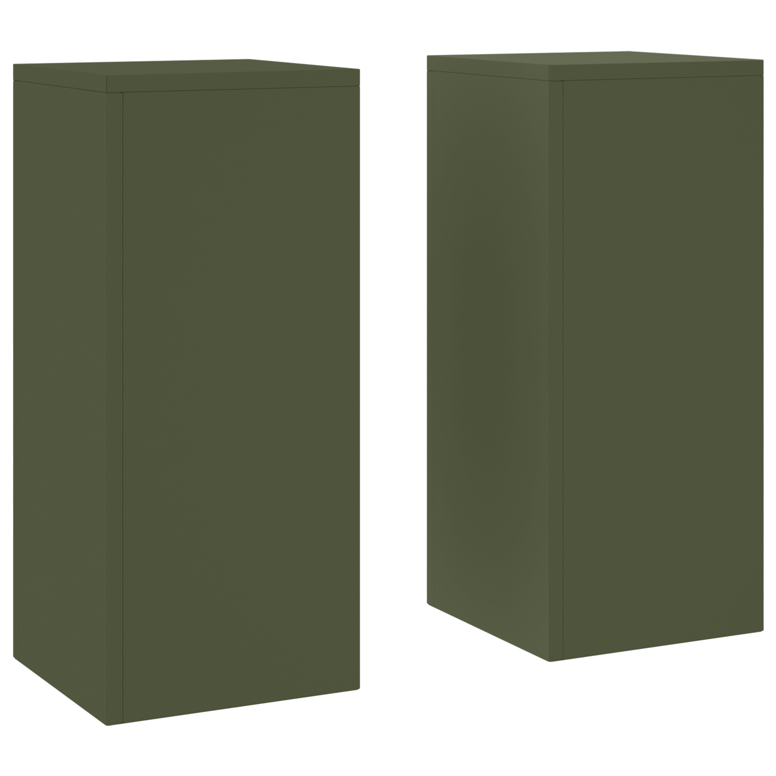 Supporti per Piante da Esterno Pillar 2 pz Verde Oliva 24x24x55 cm Acciaio
