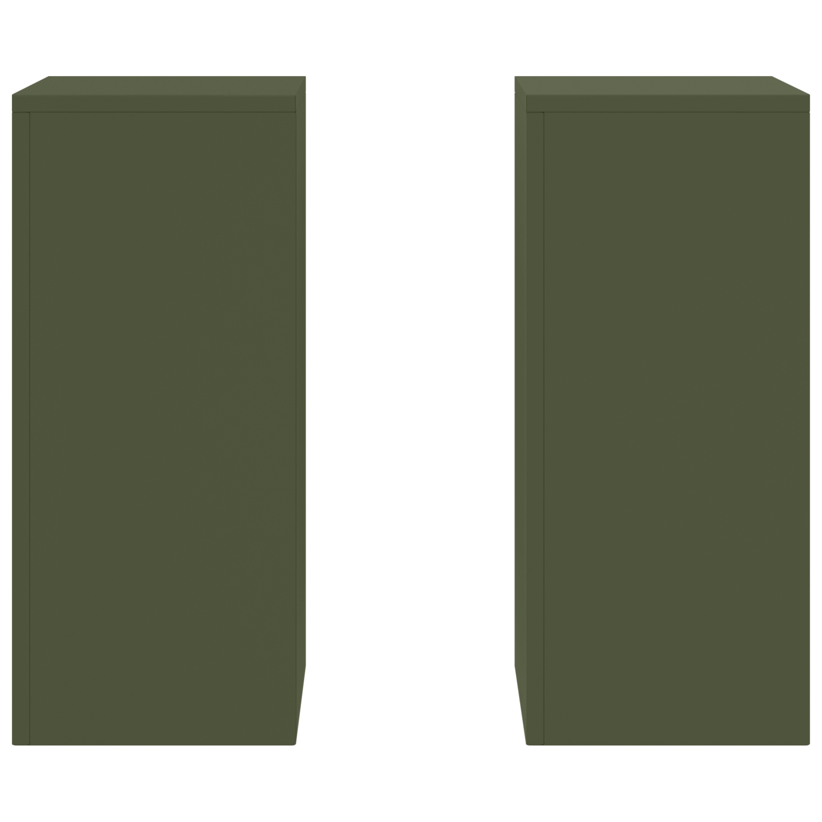 Supporti per Piante da Esterno Pillar 2 pz Verde Oliva 24x24x55 cm Acciaio