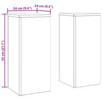 Porta Piante da Esterno Pilastro 2 pz 24x24x55 cm Acciaio Inossidabile
