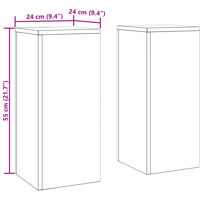 Porta Piante da Esterno Pilastro 2 pz 24x24x55 cm Acciaio Inossidabile