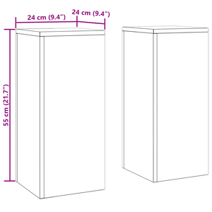 Supporti per Piante da Esterno Set 2 pz 24x24x55 cm Acciaio Zincato
