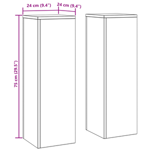 Supporti per Piante da Esterno Pillar 2 pz Nero 24x24x75 cm Acciaio