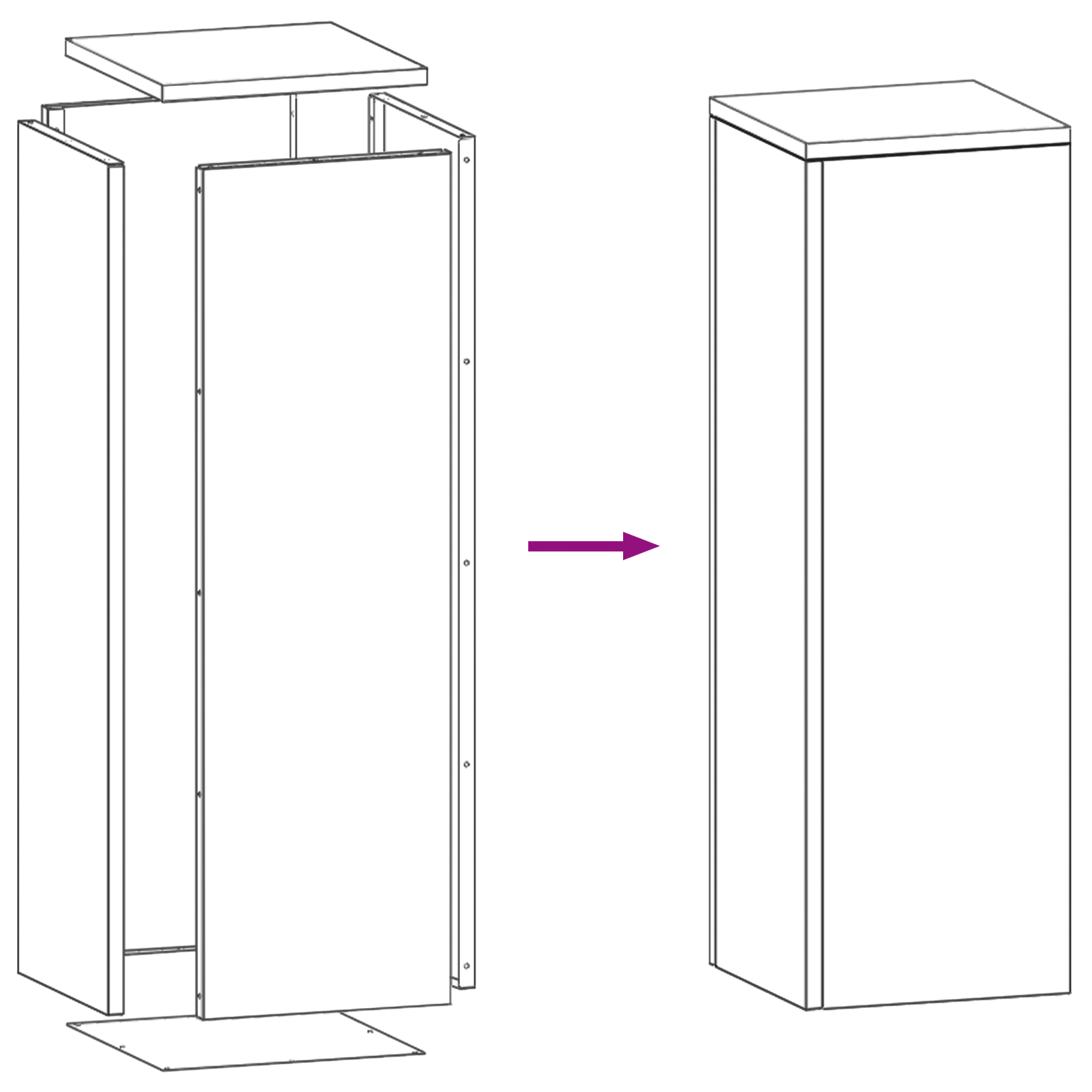 Supporti per Piante da Esterno Pilastro 2 pz Antracite 24x24x75 cm Acciaio