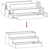 Fioriera da Giardino 3 Livelli 90x90x35 cm Acciaio Nero