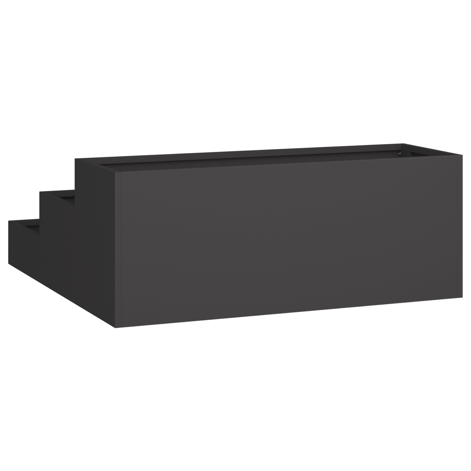 Fioriera da Giardino 3 Livelli 90x90x35 cm Acciaio Nero