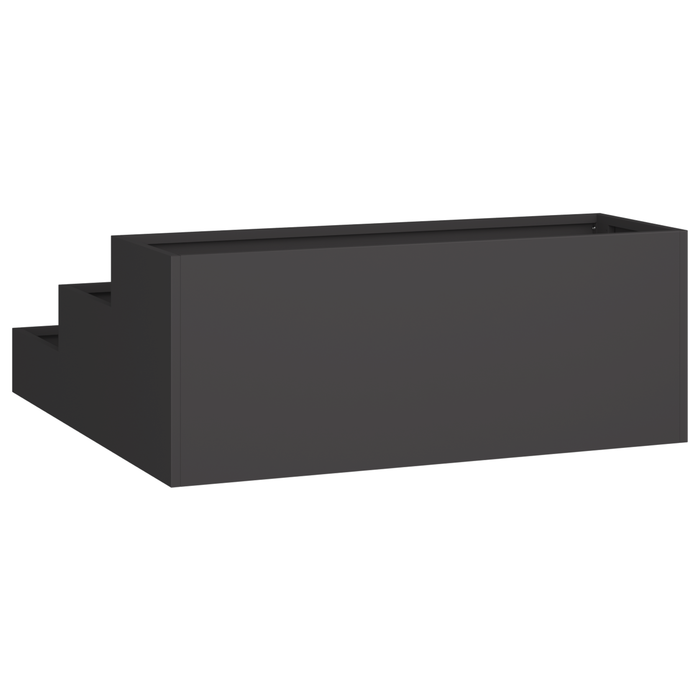 Fioriera da Giardino 3 Livelli 90x90x35 cm Acciaio Nero