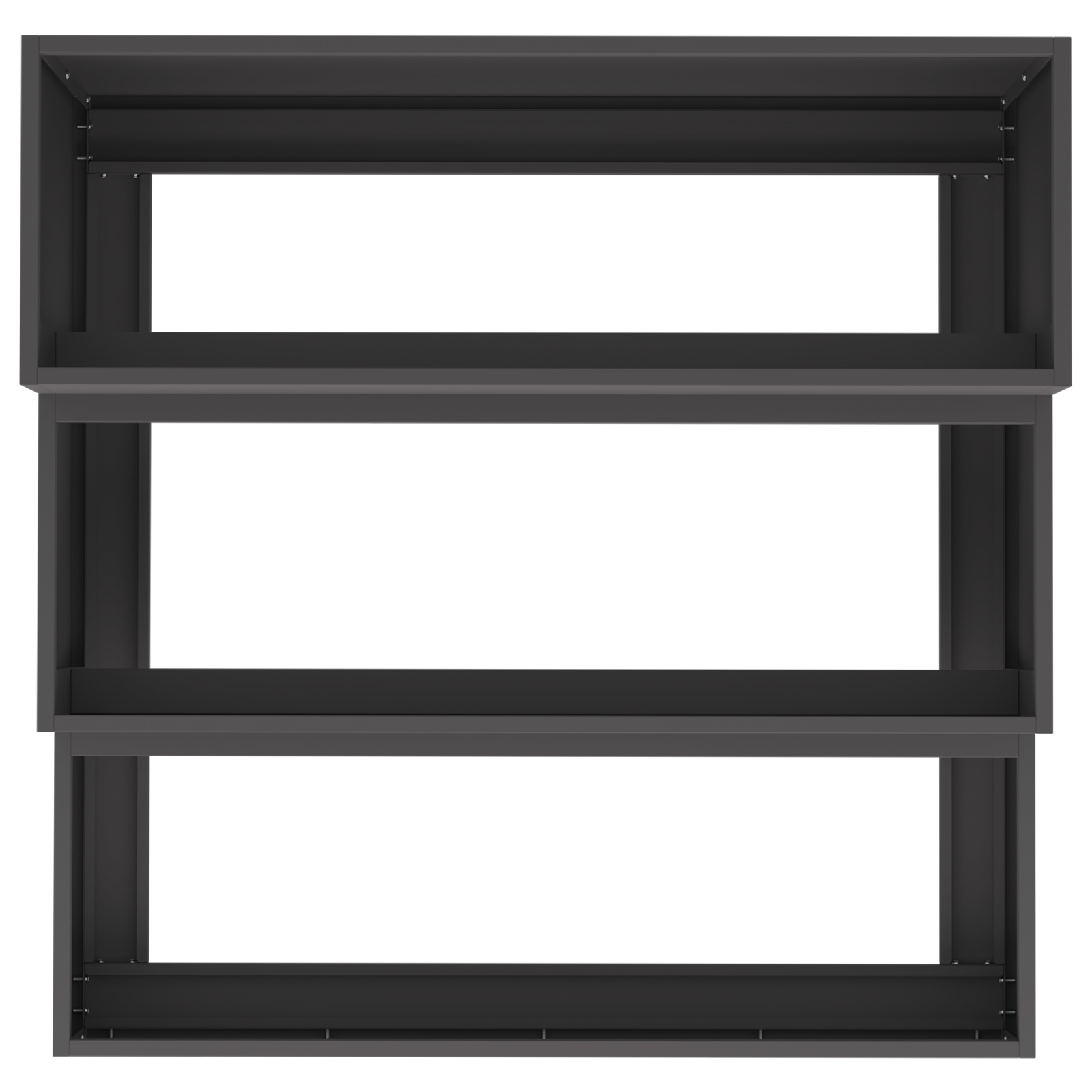 Fioriera da Giardino 3 Livelli 90x90x35 cm Acciaio Nero