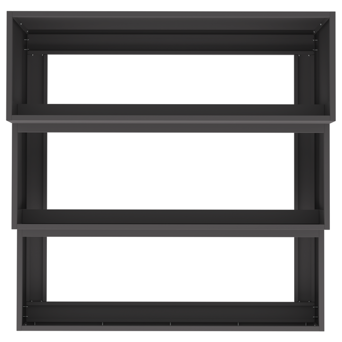 Fioriera da Giardino 3 Livelli 90x90x35 cm Acciaio Nero