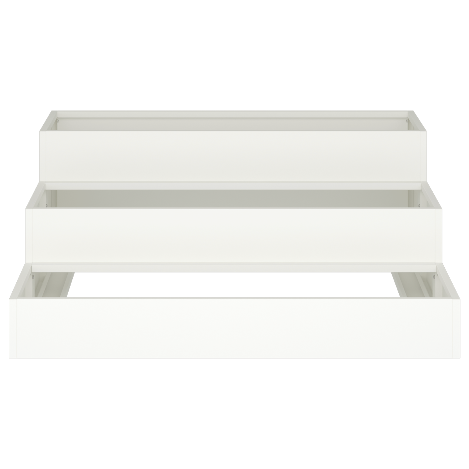 Fioriera da Giardino 3-Livelli 90x90x35 cm Bianco Acciaio