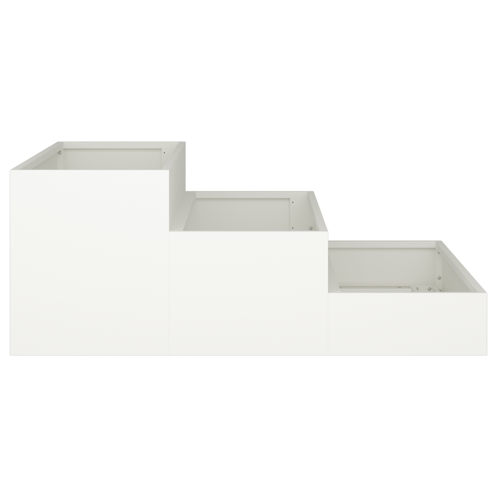 Fioriera da Giardino 3-Livelli 90x90x35 cm Bianco Acciaio