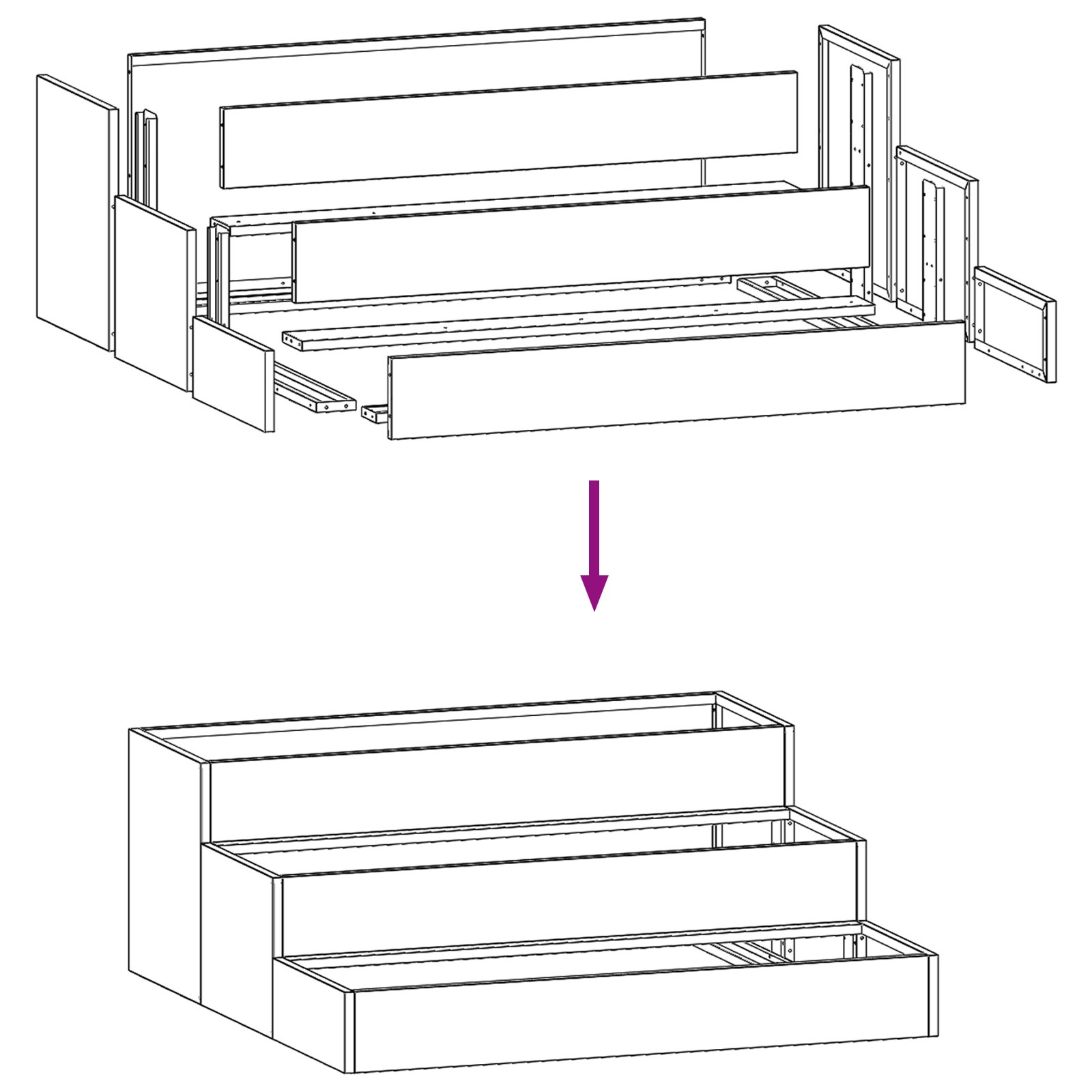 Fioriera da Giardino 3-Livelli 90x90x35 cm Acciaio Inossidabile