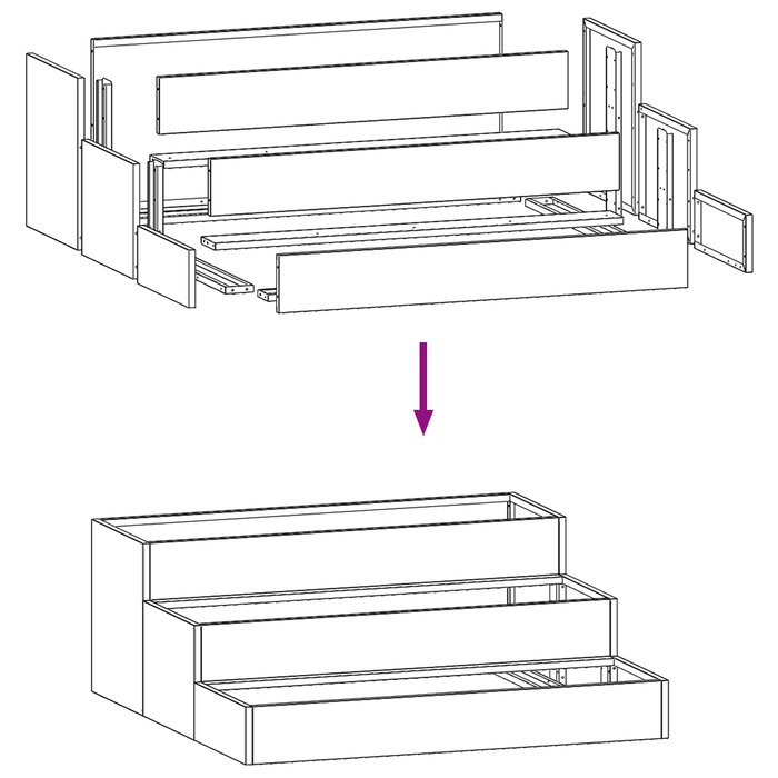 Fioriera da Giardino a 3 Piani 90x90x35 cm in Acciaio Zincato