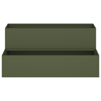 Fioriera da Giardino a 2 Livelli 100x60x45 cm Verde Oliva Acciaio