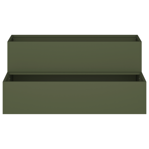 Fioriera da Giardino a 2 Livelli 100x60x45 cm Verde Oliva Acciaio