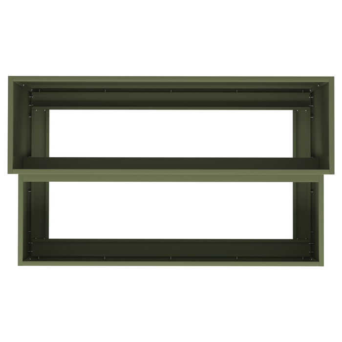 Fioriera da Giardino a 2 Livelli 100x60x45 cm Verde Oliva Acciaio