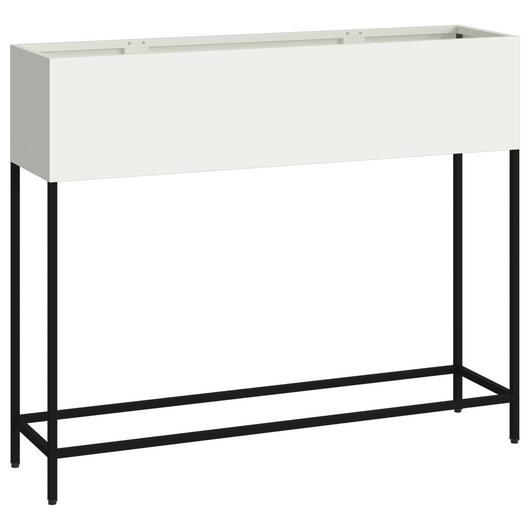 Fioriera Elevata 100x26x82 cm Acciaio Bianco