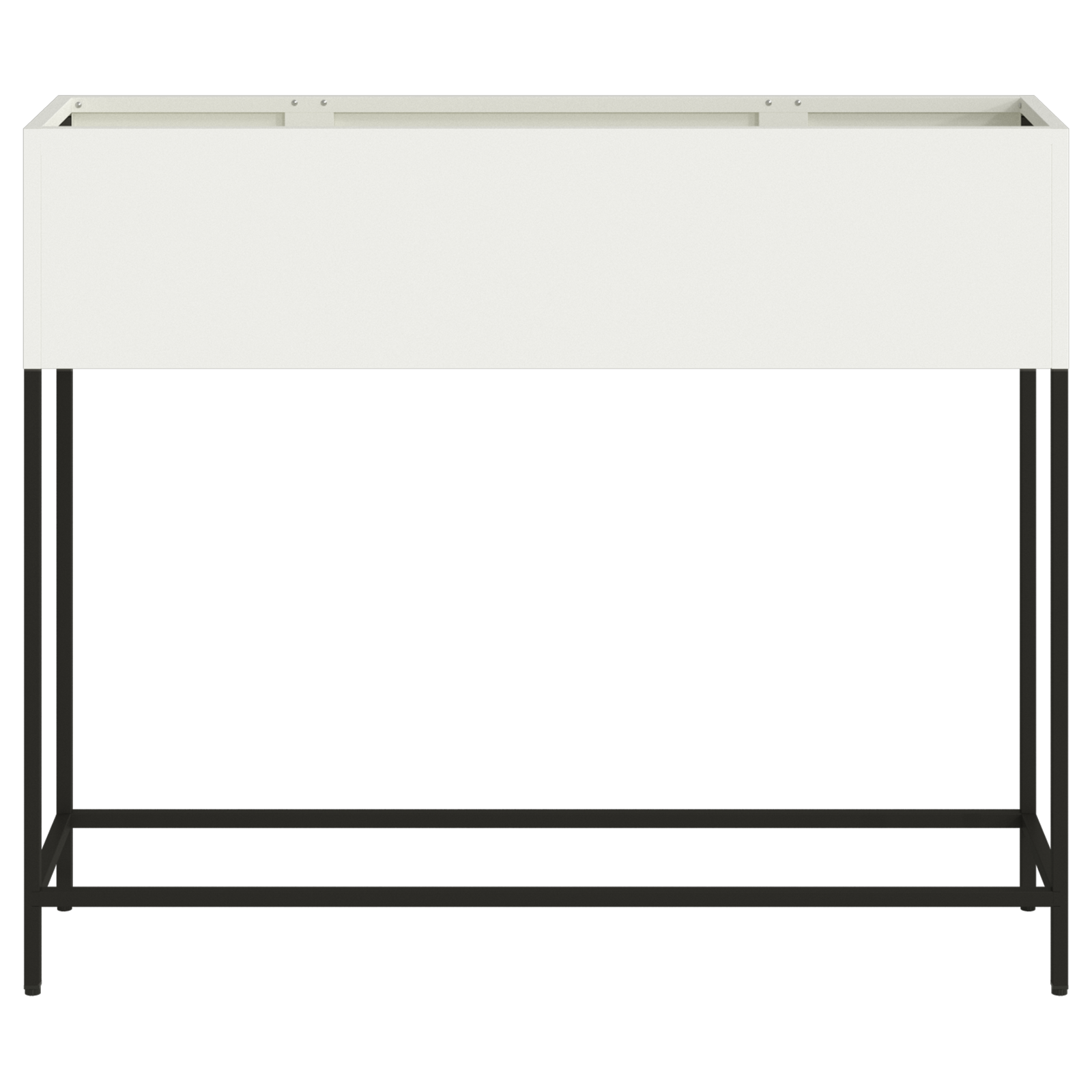 Fioriera Elevata 100x26x82 cm Acciaio Bianco