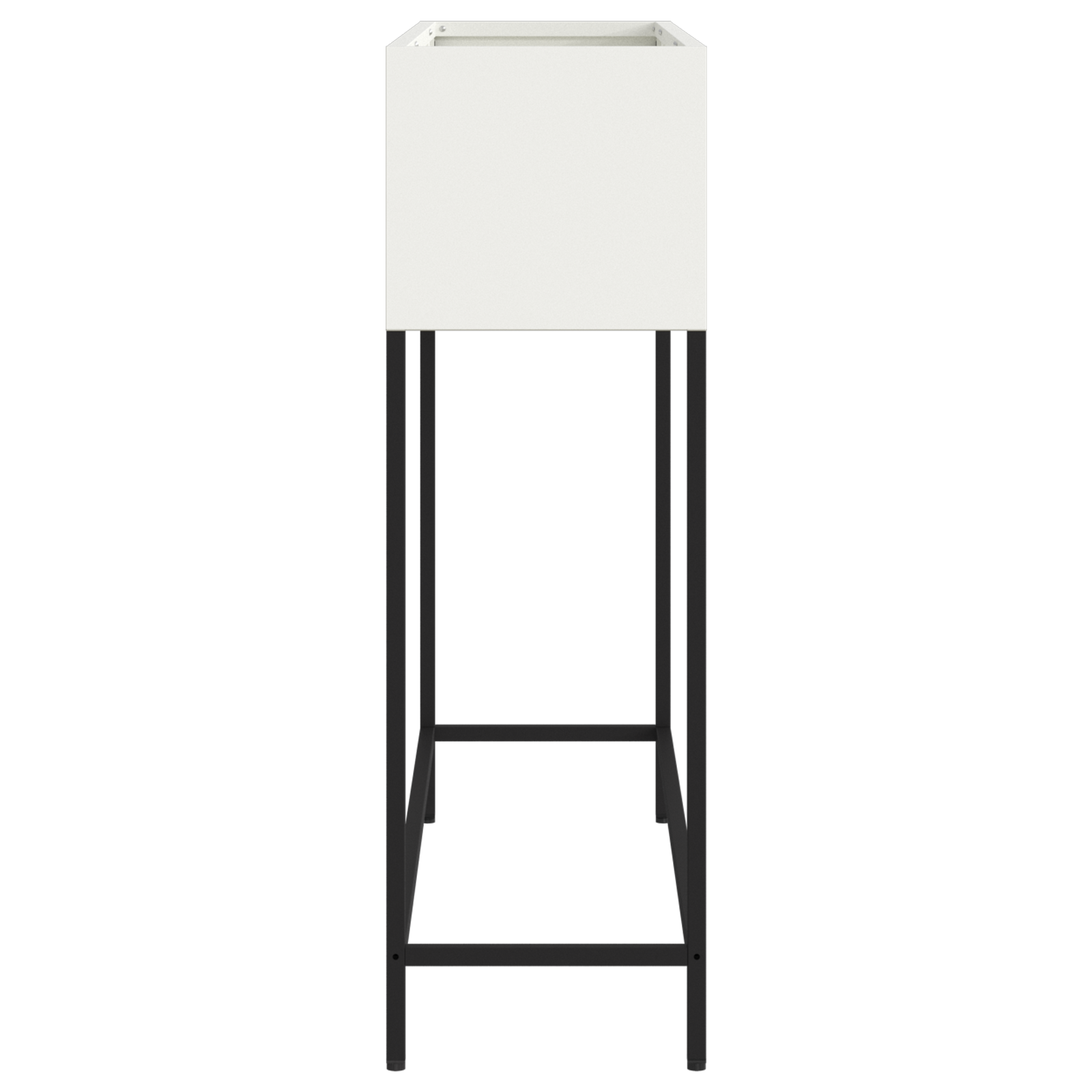 Fioriera Elevata 100x26x82 cm Acciaio Bianco