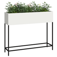 Fioriera Elevata 100x26x82 cm Acciaio Bianco