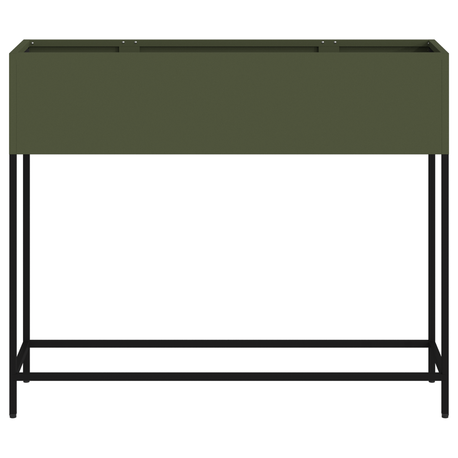 Fioriera Rialzata 100x26x82 cm Verde Oliva In Acciaio