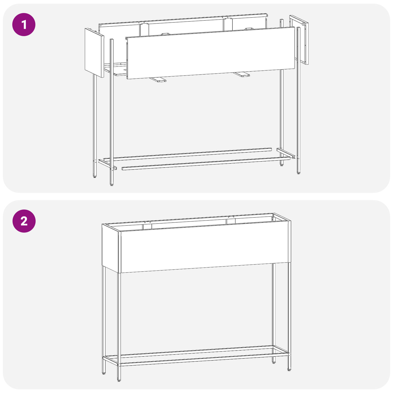 Fioriera alzata 100x26x82 cm Acciaio Zincato