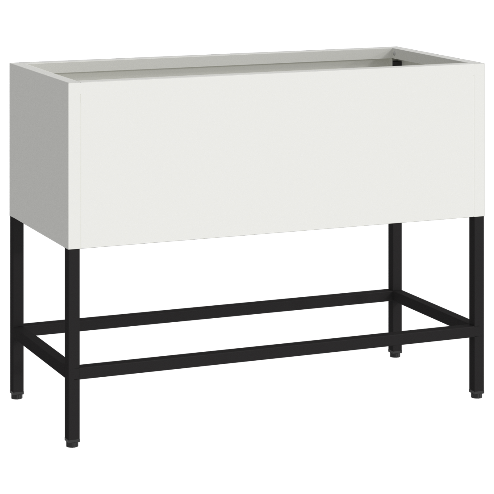 Cassone da Giardino Rialzato 60x26x45 cm Acciaio Bianco