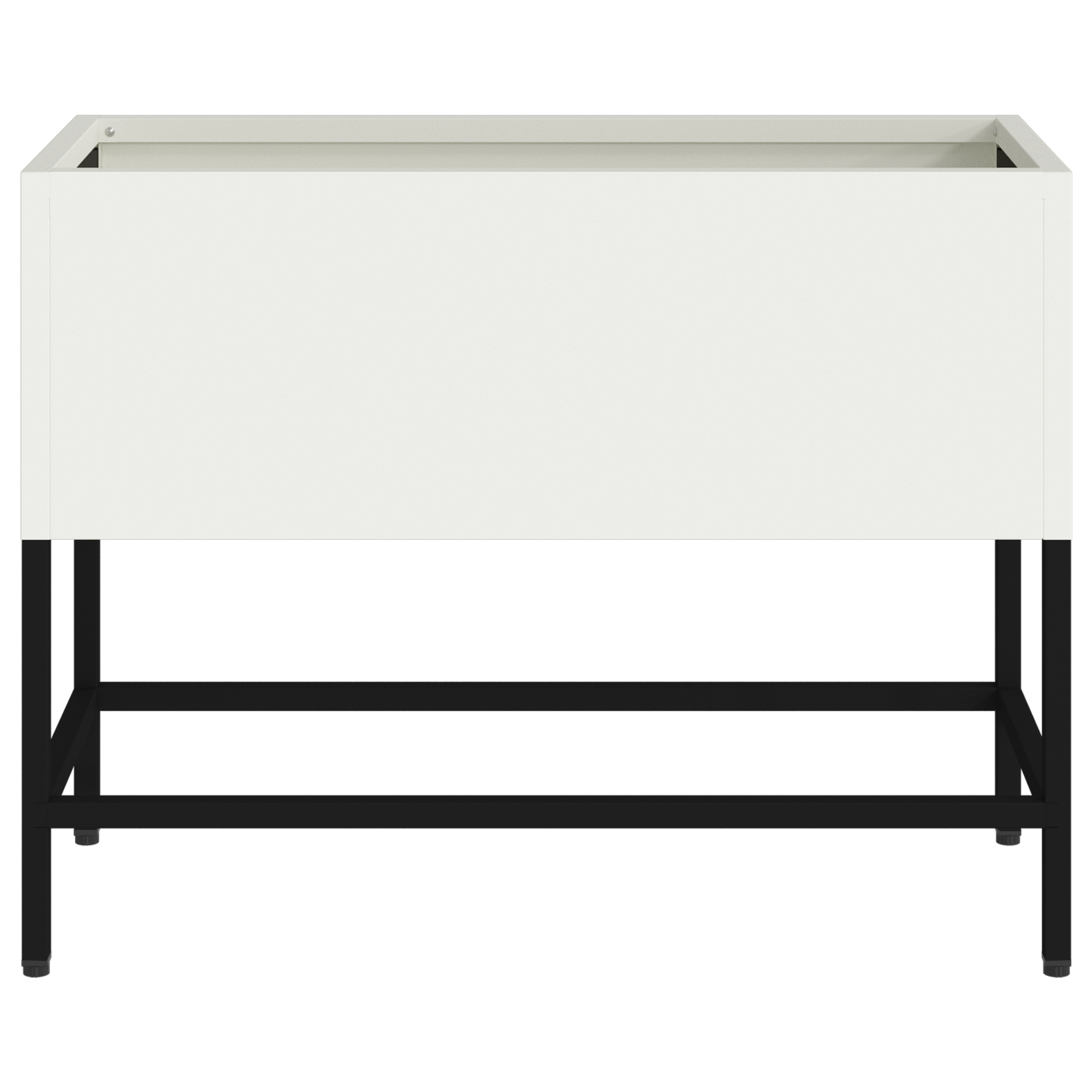 Cassone da Giardino Rialzato 60x26x45 cm Acciaio Bianco