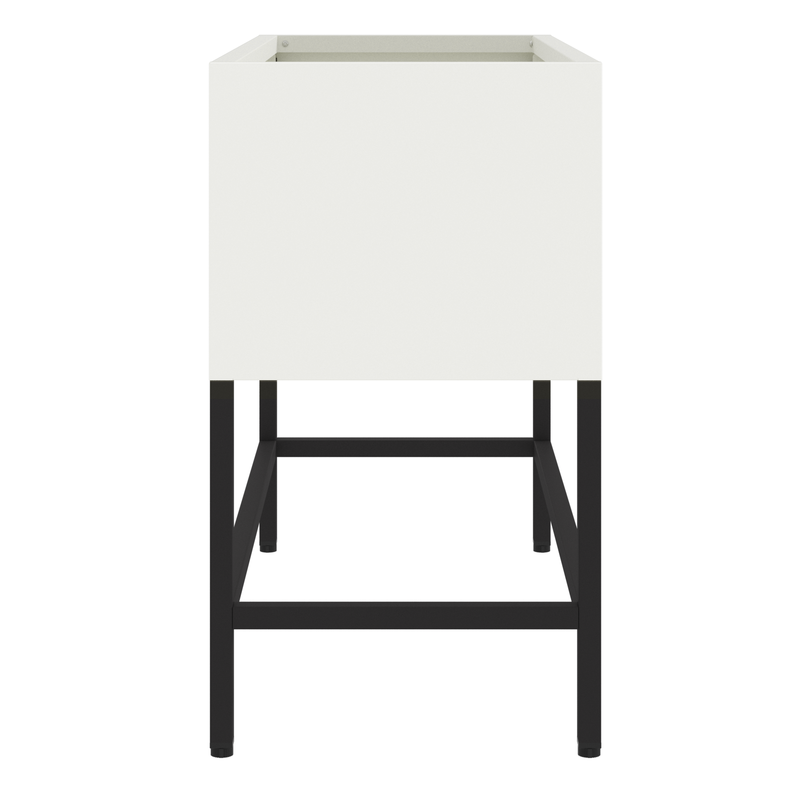 Cassone da Giardino Rialzato 60x26x45 cm Acciaio Bianco