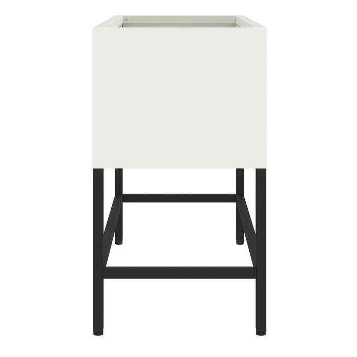 Cassone da Giardino Rialzato 60x26x45 cm Acciaio Bianco