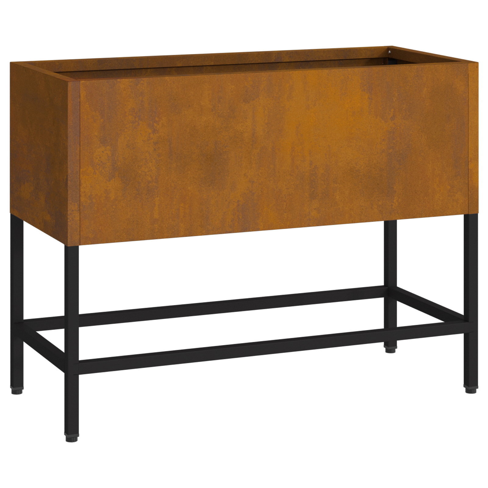 Fioriera rialzata 60x26x45 cm in acciaio resistente alle intemperie