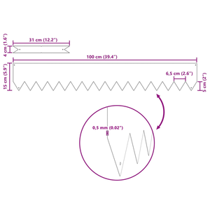 Bordi per prato 50 pezzi Nero 100x0.5x15 cm Plastica