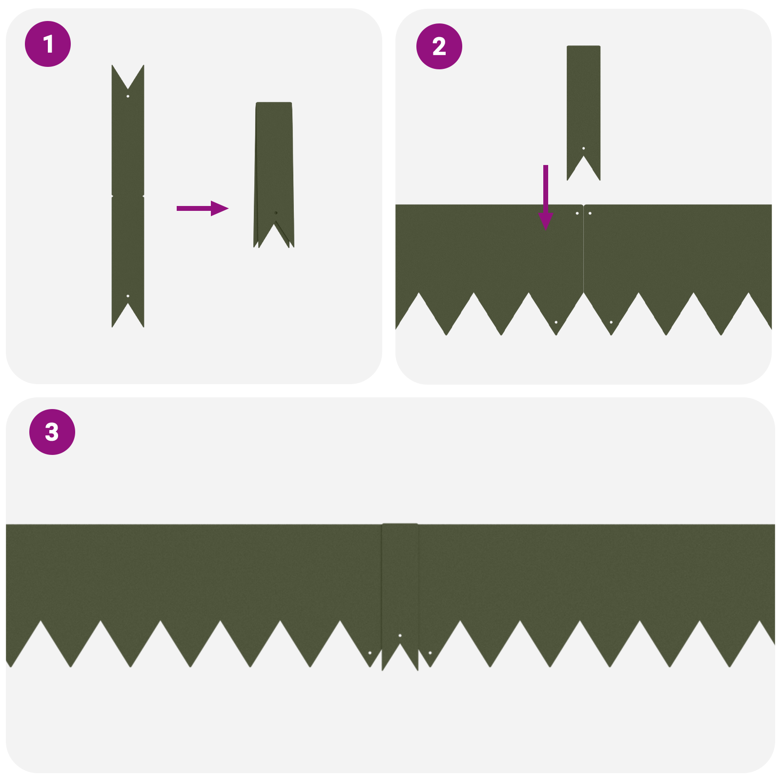 Bordi per Prato 20 pcs Verde Oliva 100x0.5x15 cm Plastica