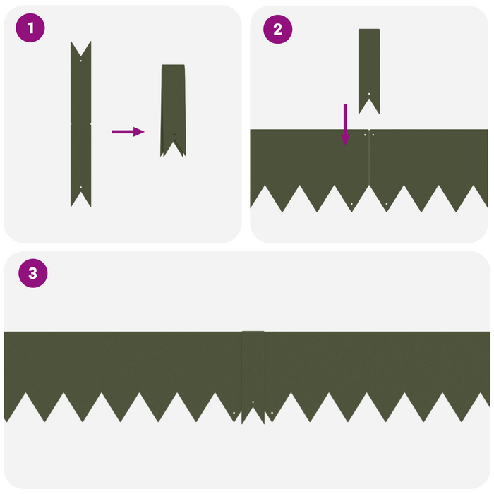 Bordi per Prato 20 pcs Verde Oliva 100x0.5x15 cm Plastica