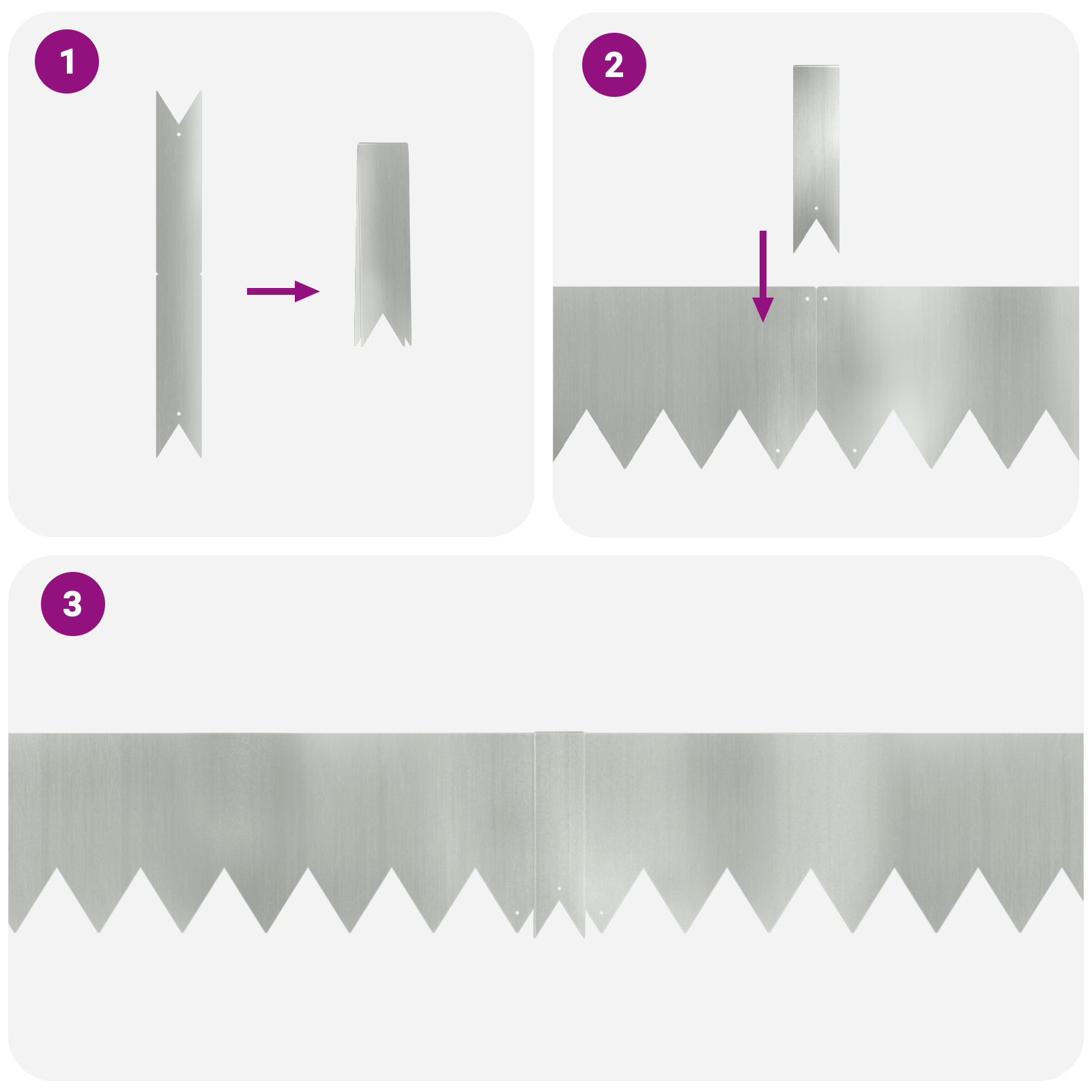 Bordature per Prato 20 pezzi 100x0.5x15 cm Acciaio Zincato